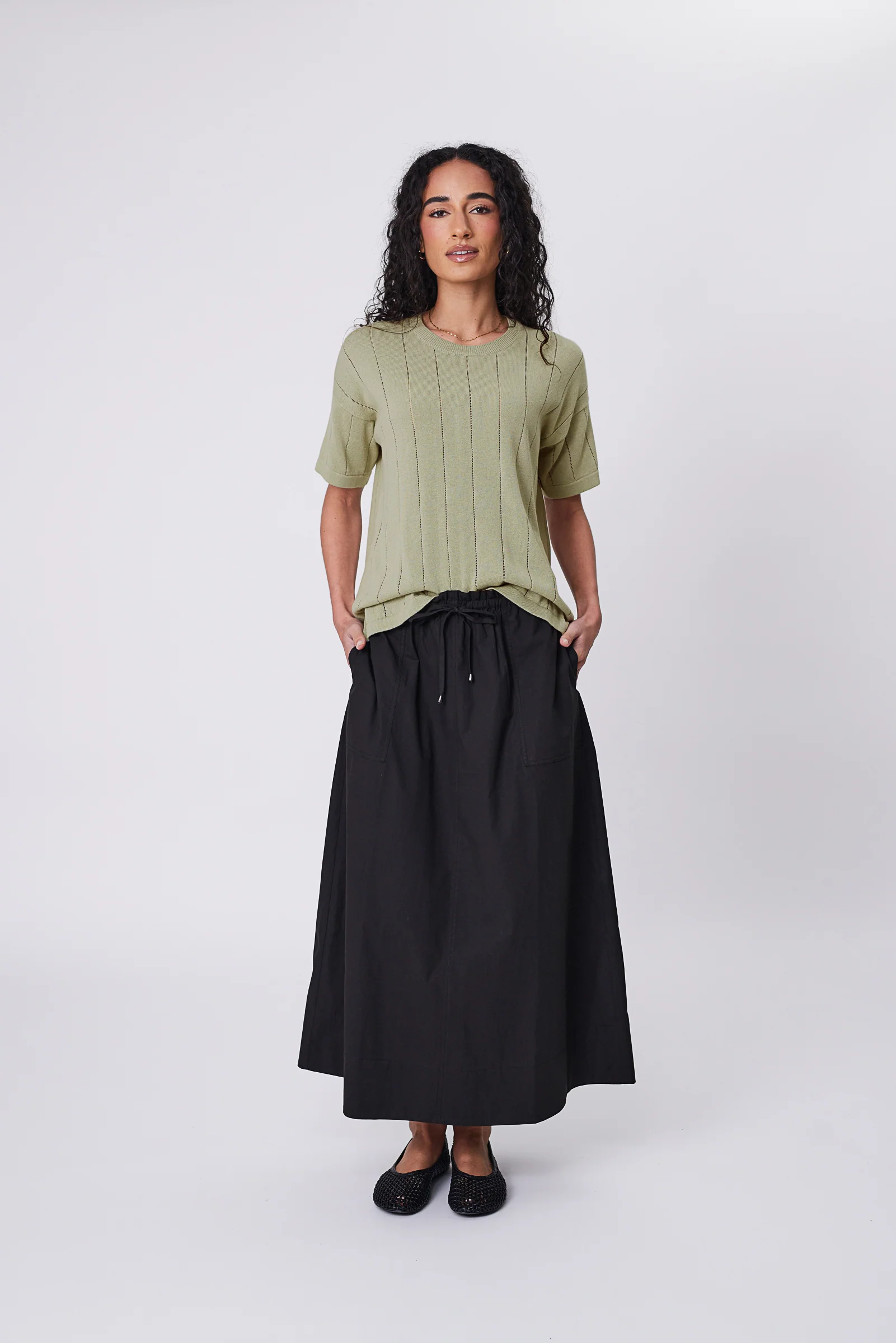 Ember Knit Tee - Celery