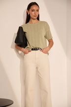 Ember Knit Tee - Celery