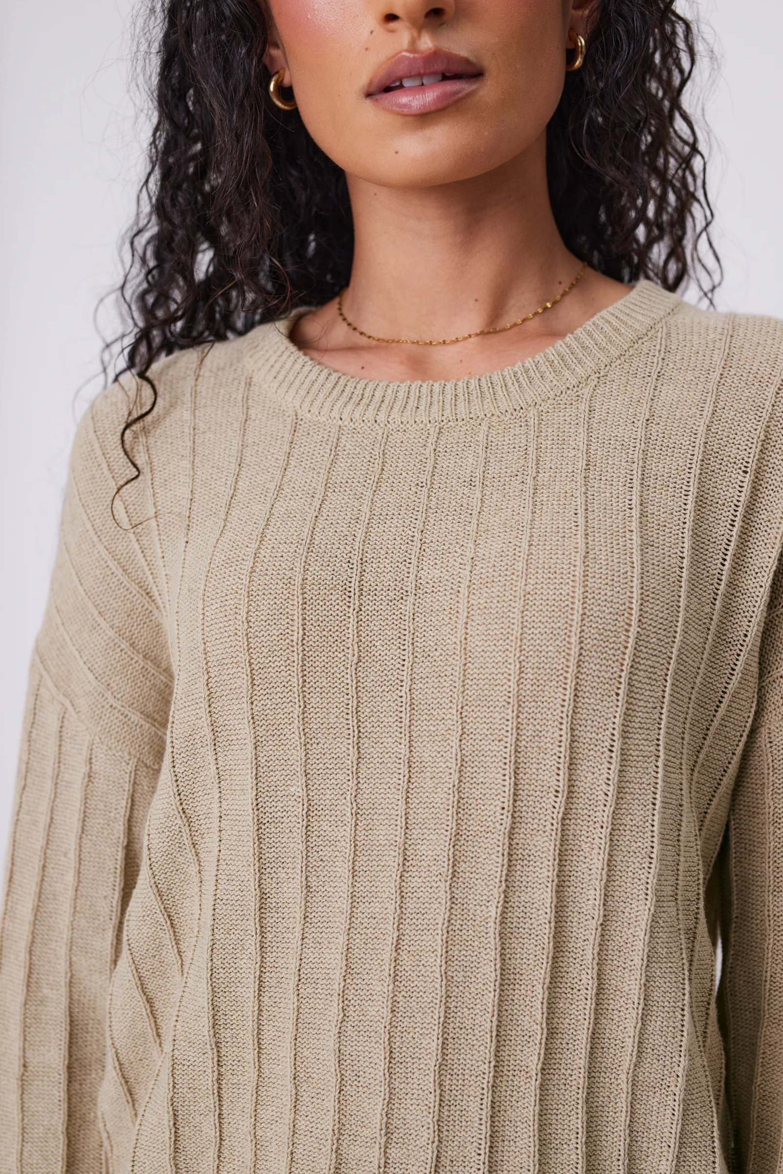 Evergreen Knit Crew - Oat