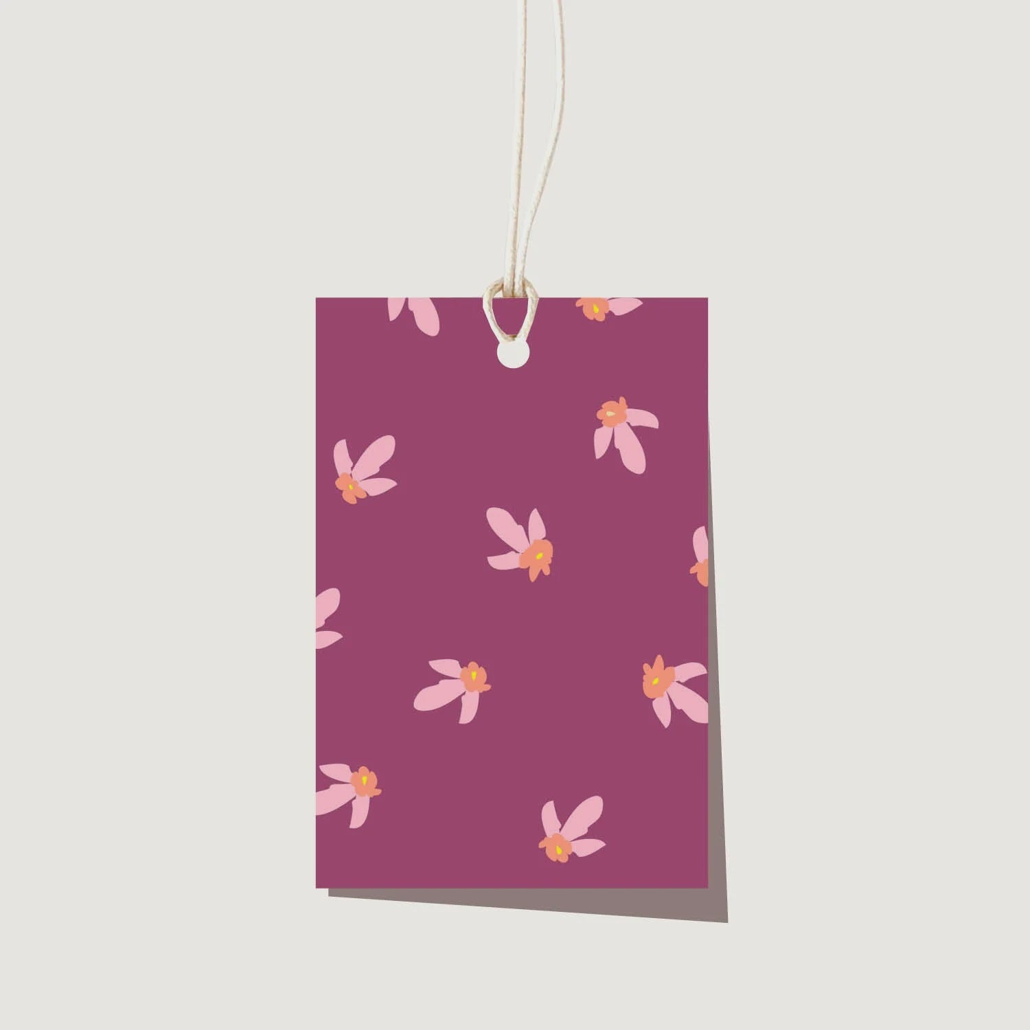 Gift Tag - Wildflower Burgundy