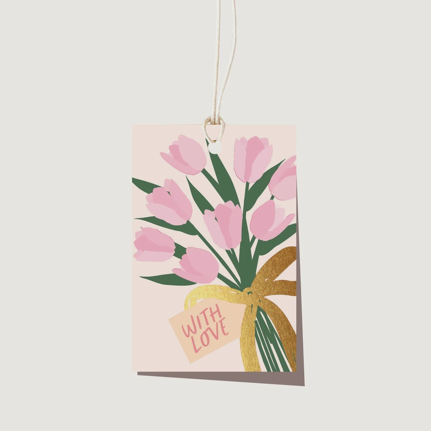 Gift Tag - Pale Pink Tulip Bunch