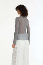Gigi Top - Charcoal/Silver Diamantes