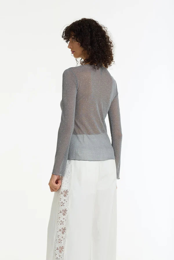 Gigi Top - Charcoal/Silver Diamantes