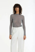 Gigi Top - Charcoal/Silver Diamantes