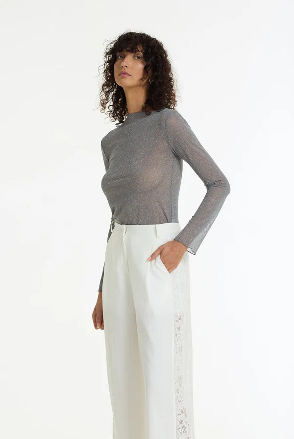 Gigi Top - Charcoal/Silver Diamantes