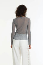 Gigi Top - Charcoal/Silver Diamantes