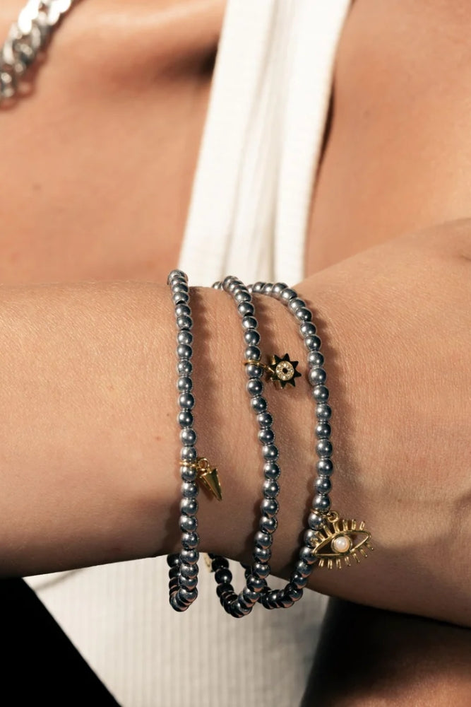Nova Two Tone Bracelet - Silver/Gold/CZ