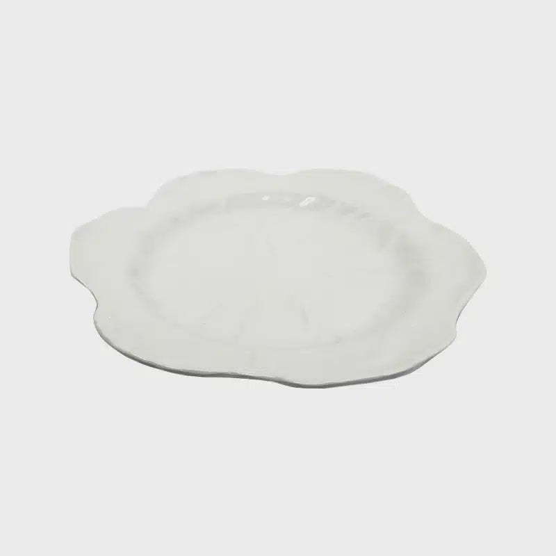 Melamine Cabbage Round Platter - 40cm White
