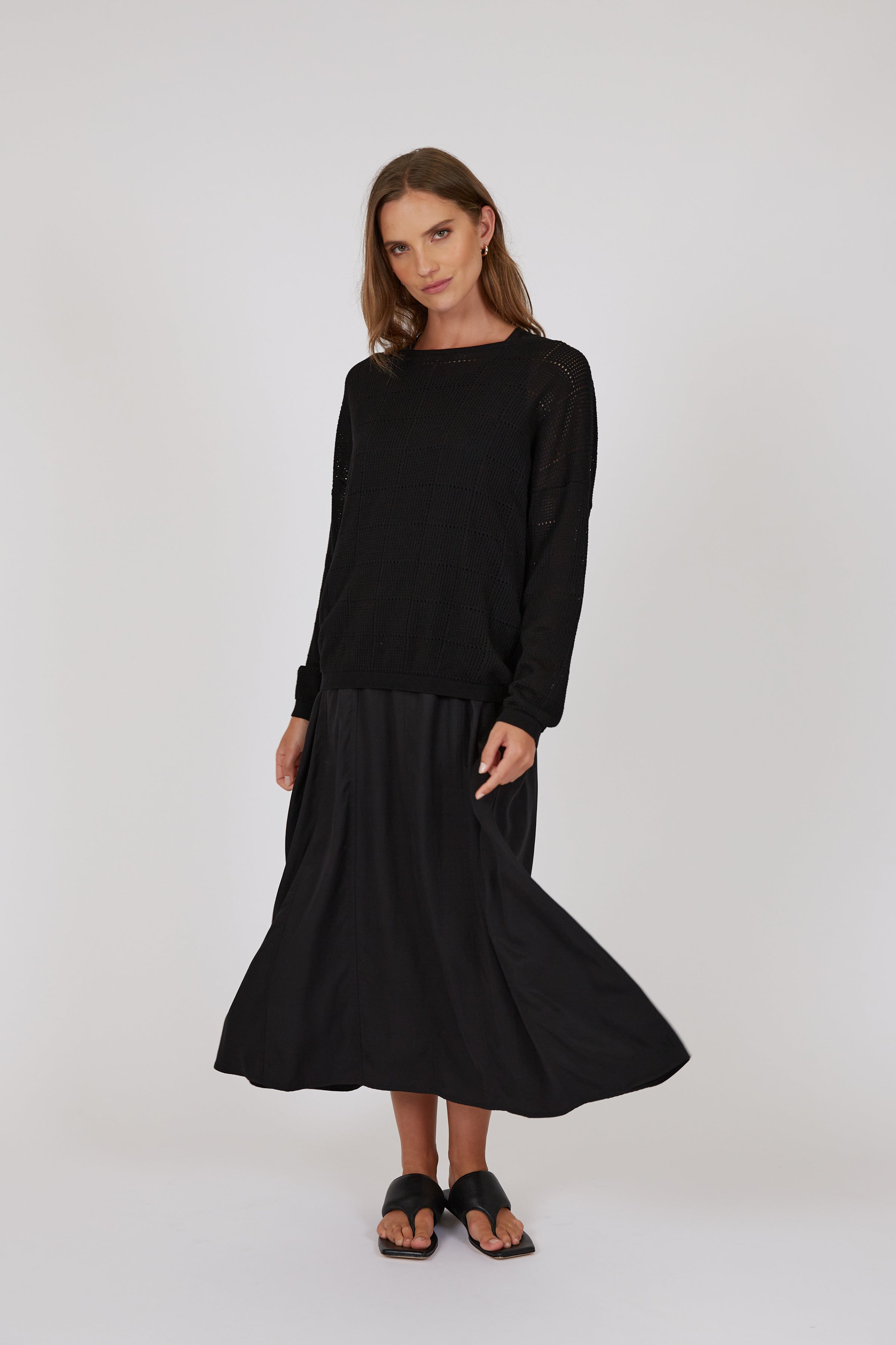 Halo Knit Long Sleeve - Black