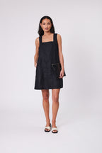Iris Square Neck Dress - Black
