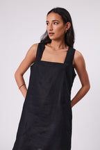 Iris Square Neck Dress - Black
