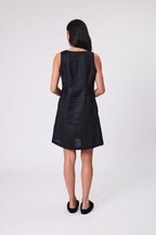 Iris Square Neck Dress - Black