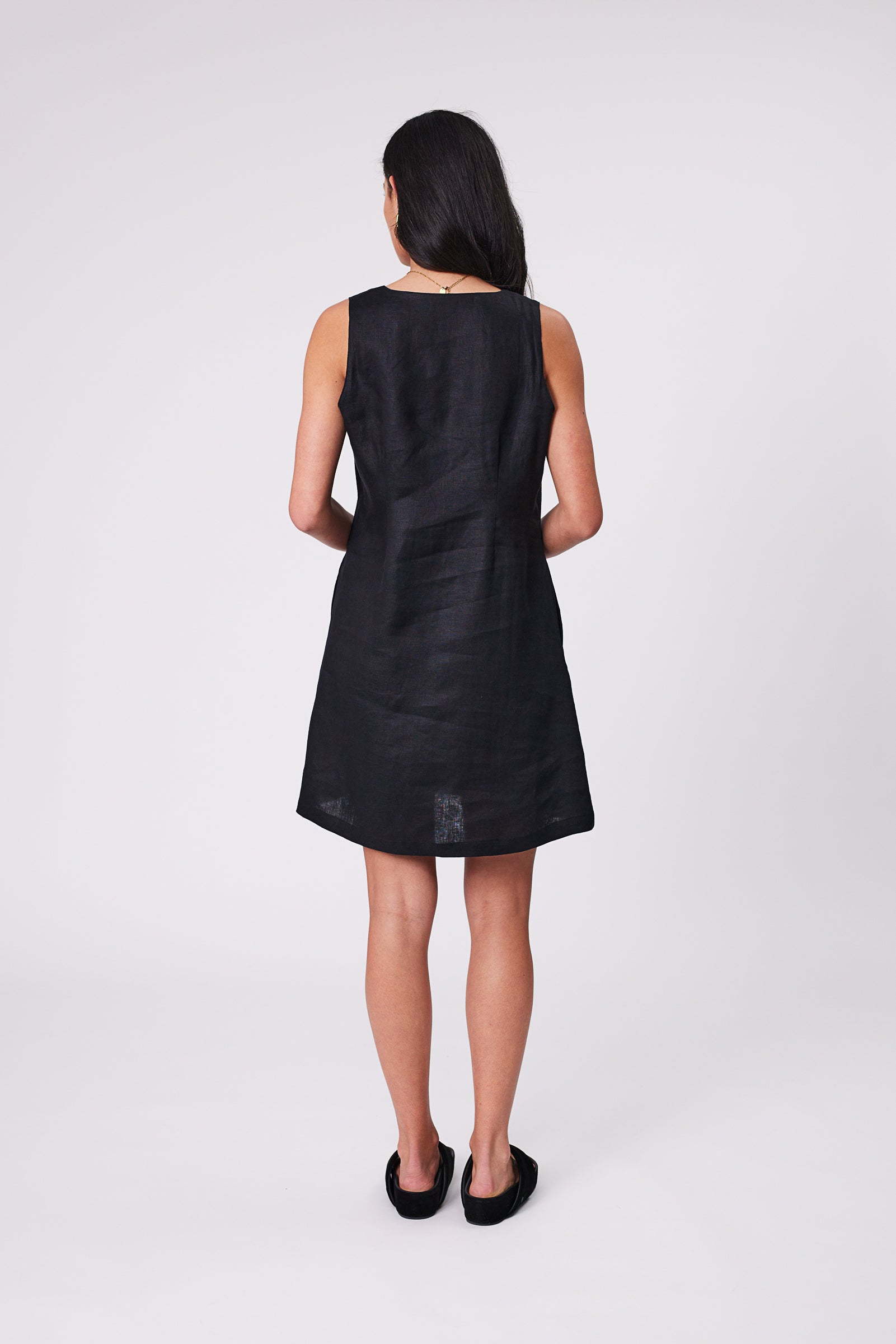 Iris Square Neck Dress - Black