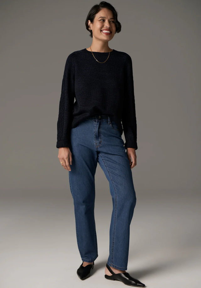 Bennet Cable Knit / Lurex - Ink