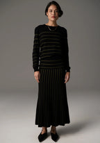 Gizelle Lurex Knit - Black/Khaki
