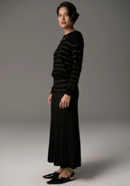 Gizelle Lurex Knit - Black/Khaki