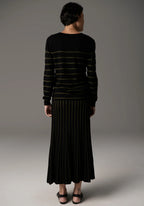 Gizelle Lurex Knit - Black/Khaki