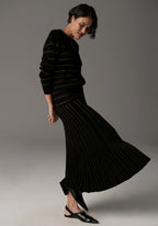 Gizelle Lurex Knit - Black/Khaki