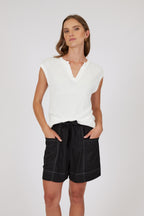 Prima Knit Top - Ivory (Small Flaw)