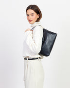 Claudia Shoulder Bag - Black Croc
