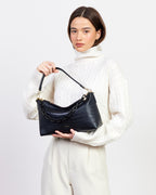 Claudia Shoulder Bag - Black Croc
