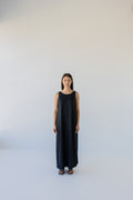 Linen Maxi Dress - Black