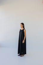 Linen Maxi Dress - Black