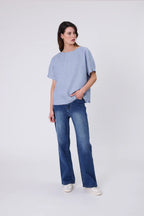 Sable Linen Top - Blue Smoke