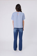 Sable Linen Top - Blue Smoke