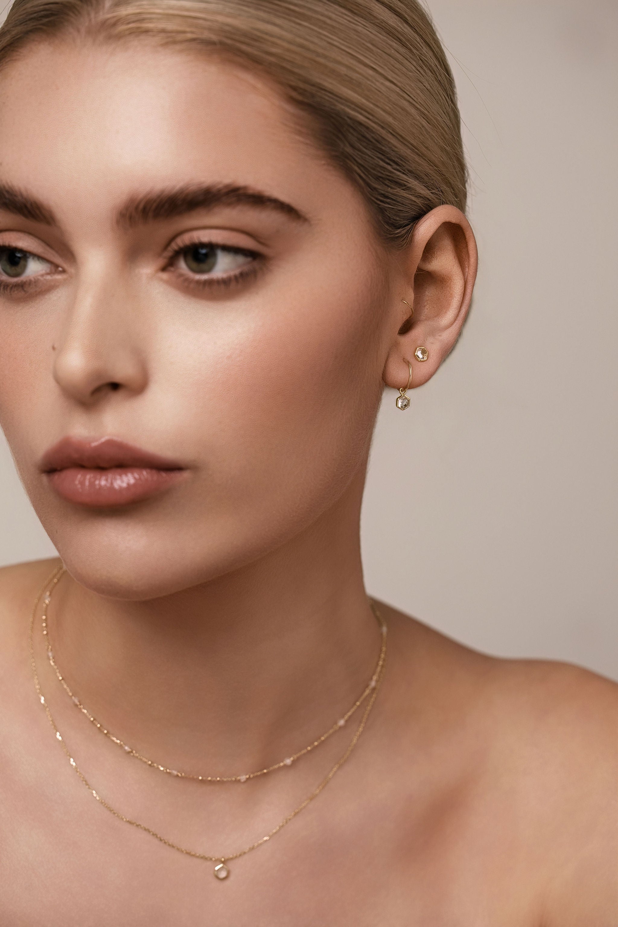 Mini Harmony Studs - Crystal Quartz