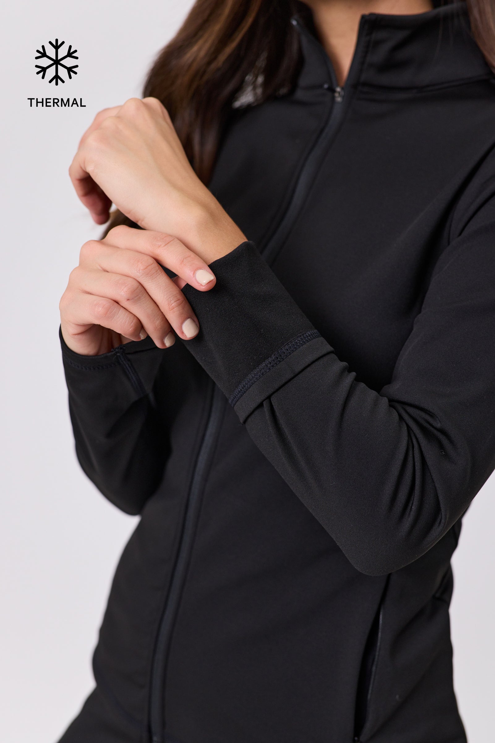 Thermal Active Full Zip Top - Black