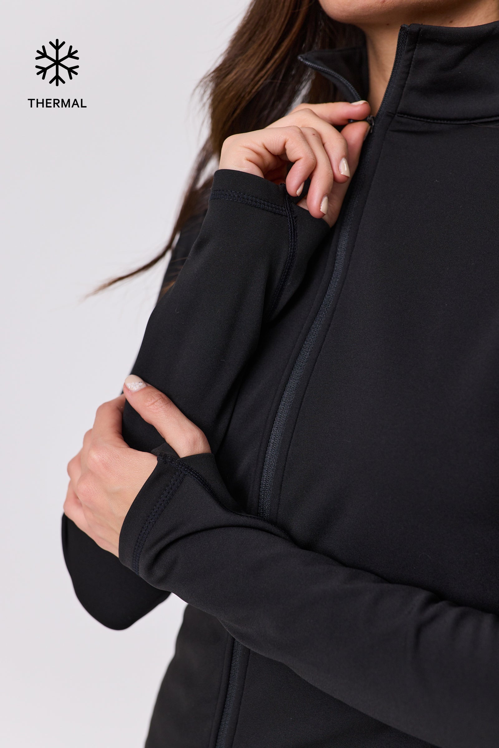 Thermal Active Full Zip Top - Black