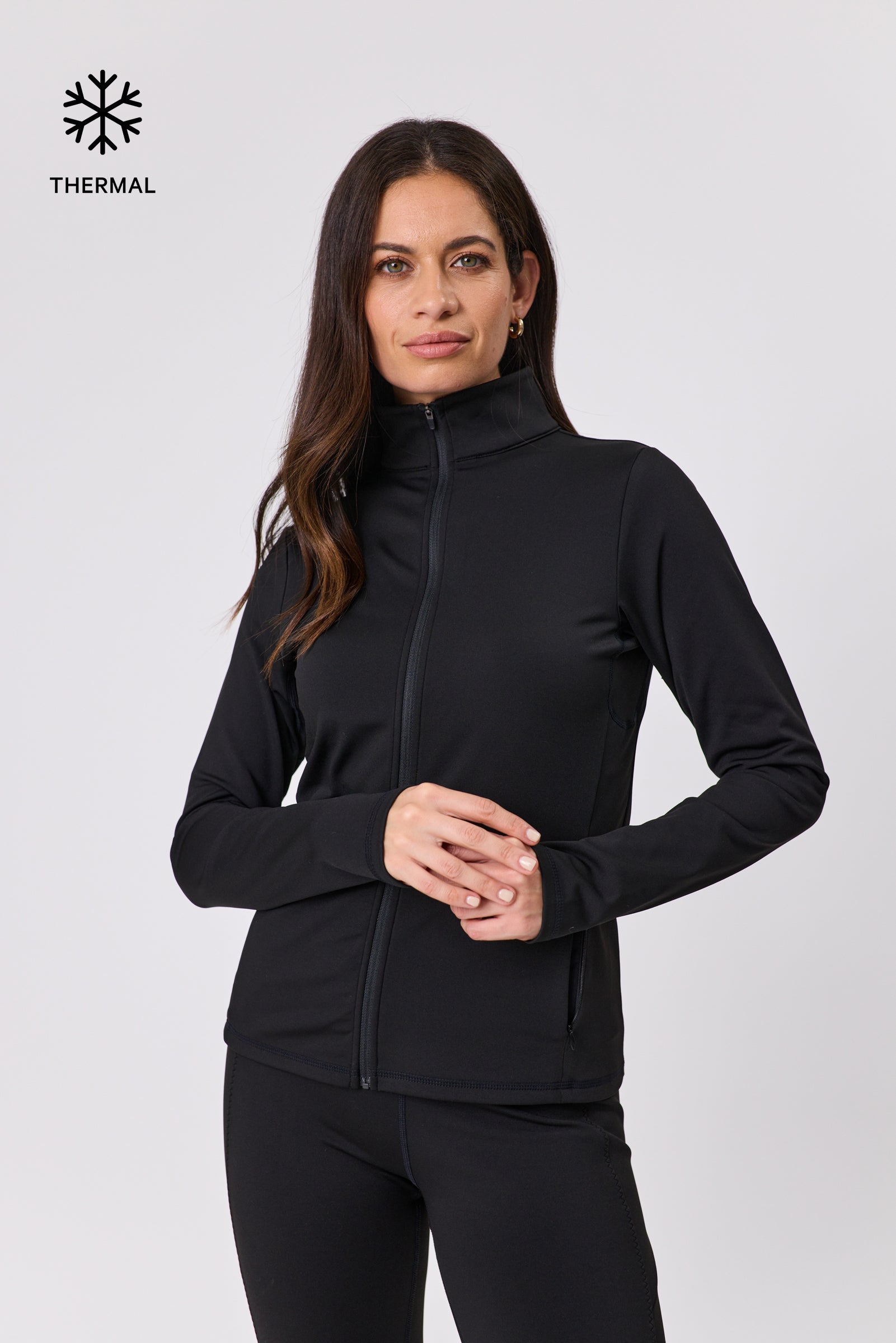 Thermal Active Full Zip Top - Black