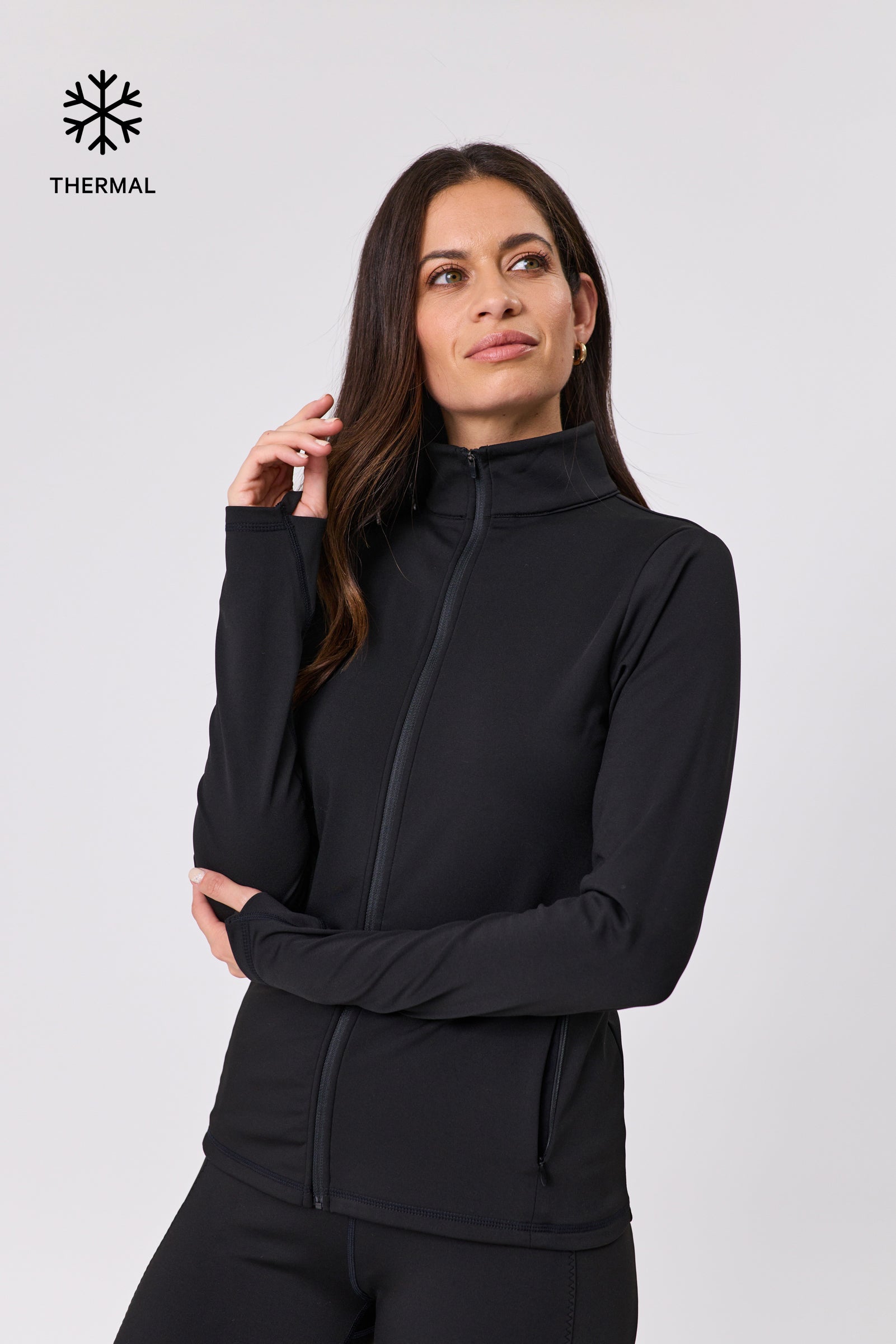 Thermal Active Full Zip Top - Black
