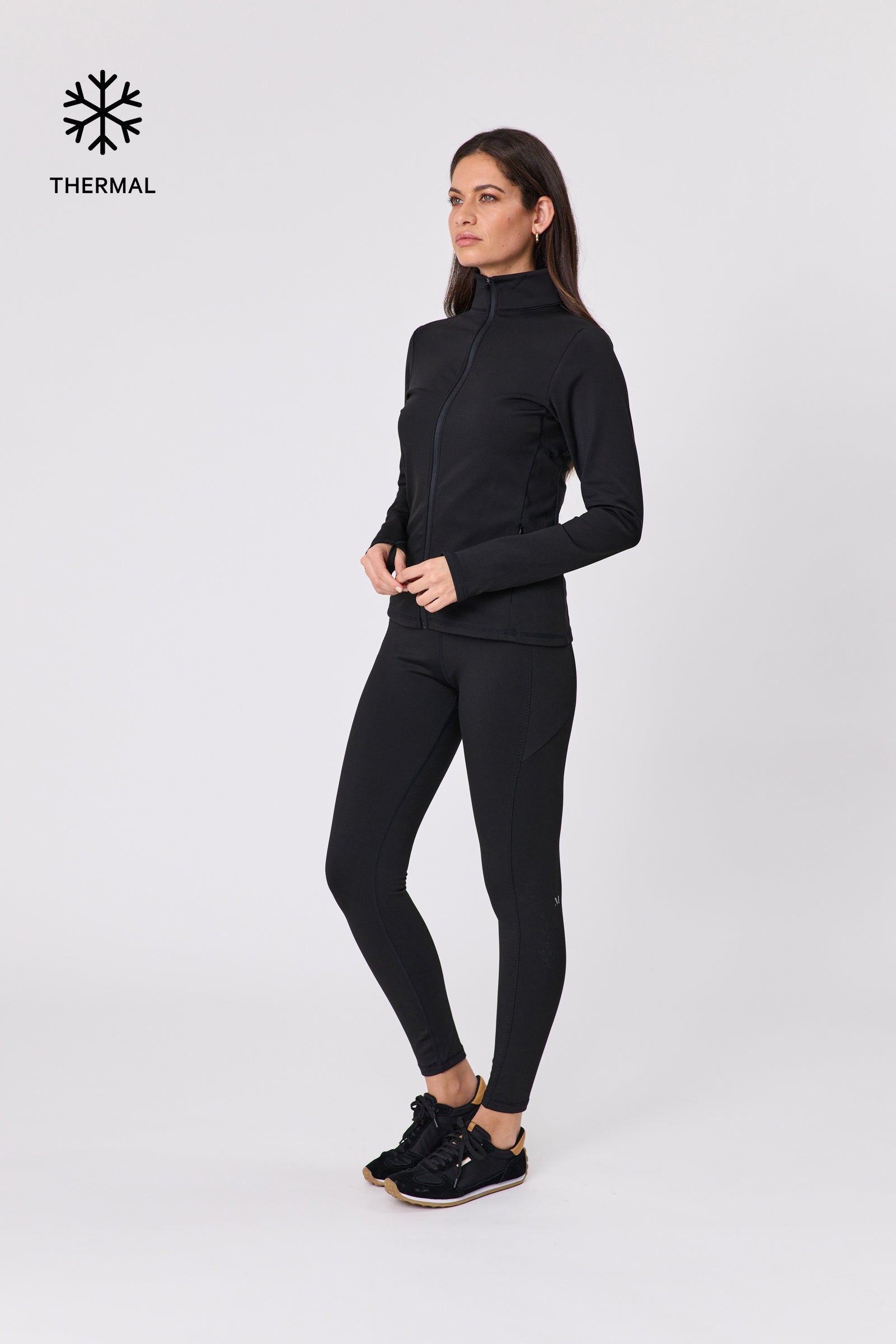 Thermal Active Full Zip Top - Black