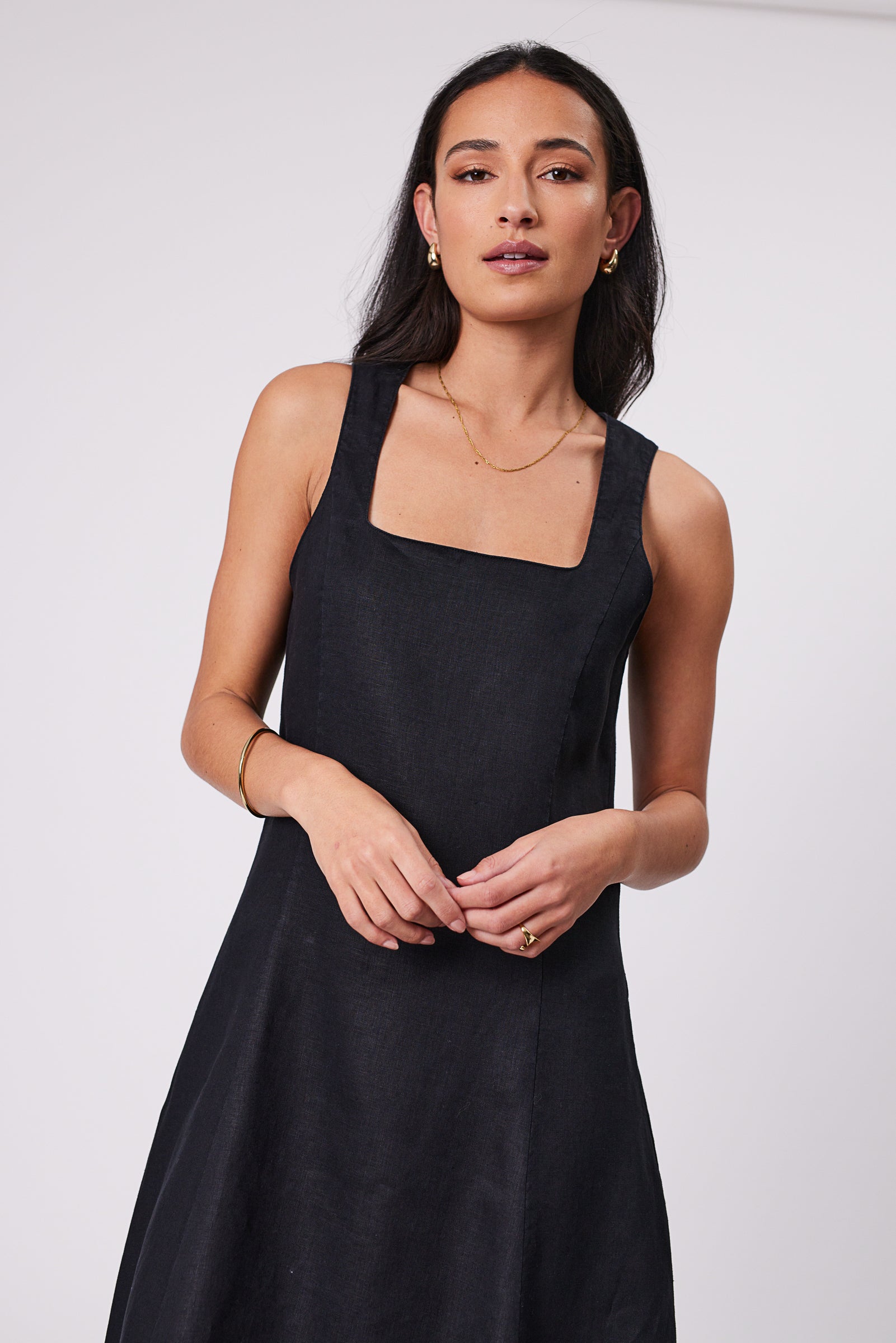 Tuscany Linen Dress - Black
