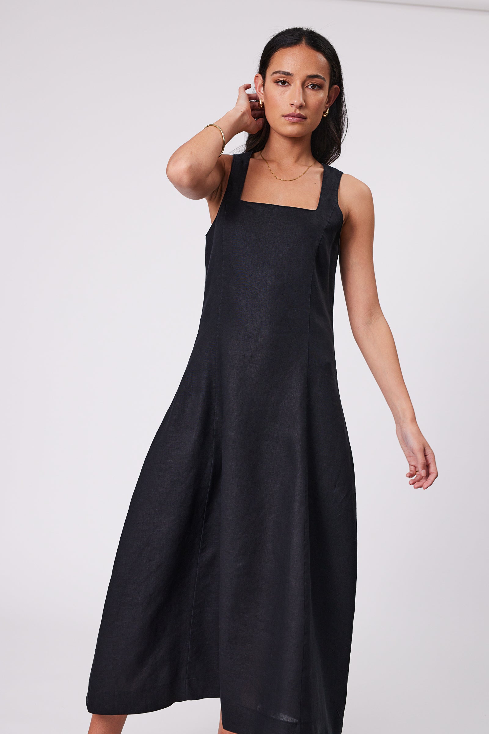 Tuscany Linen Dress - Black