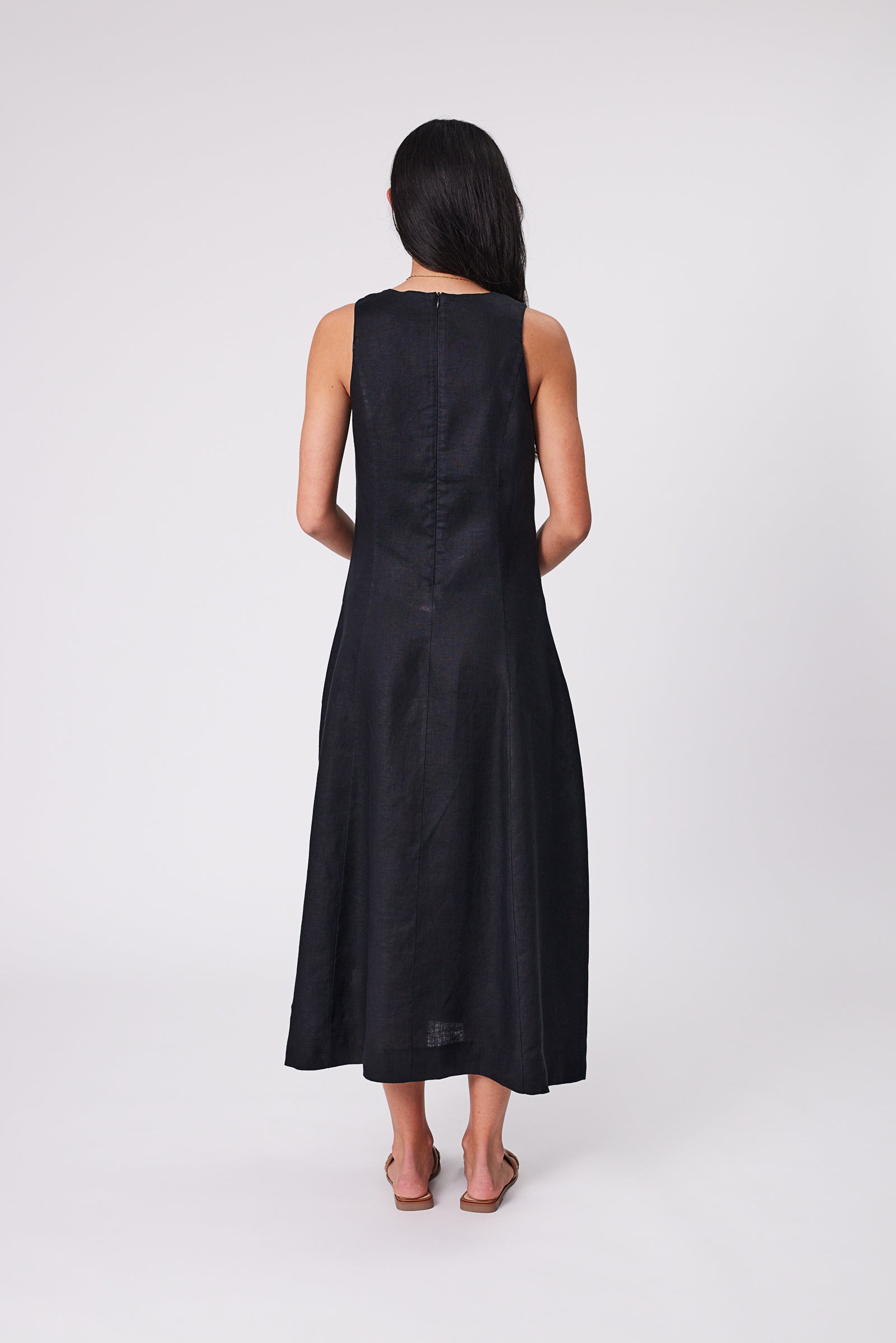 Tuscany Linen Dress - Black
