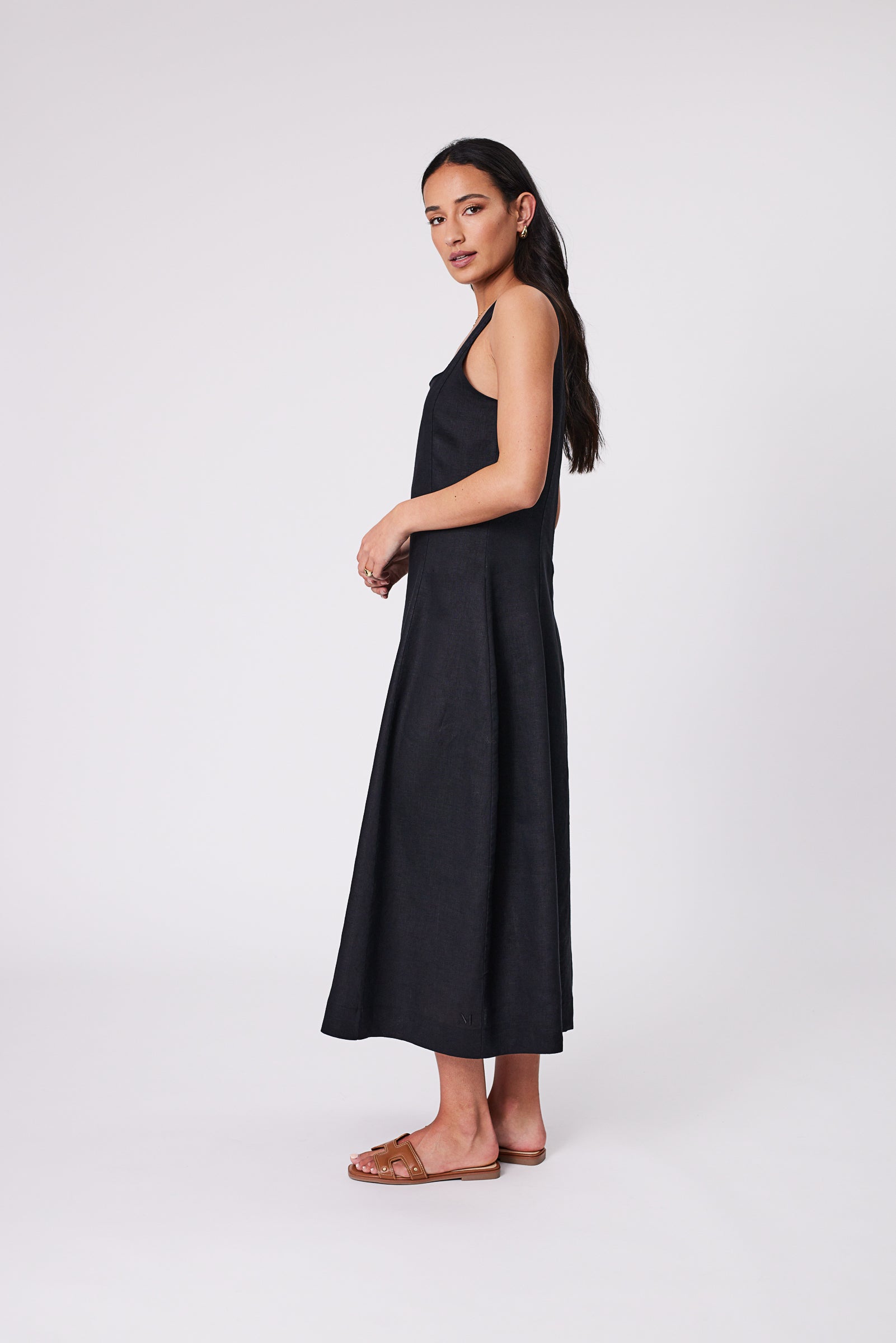 Tuscany Linen Dress - Black