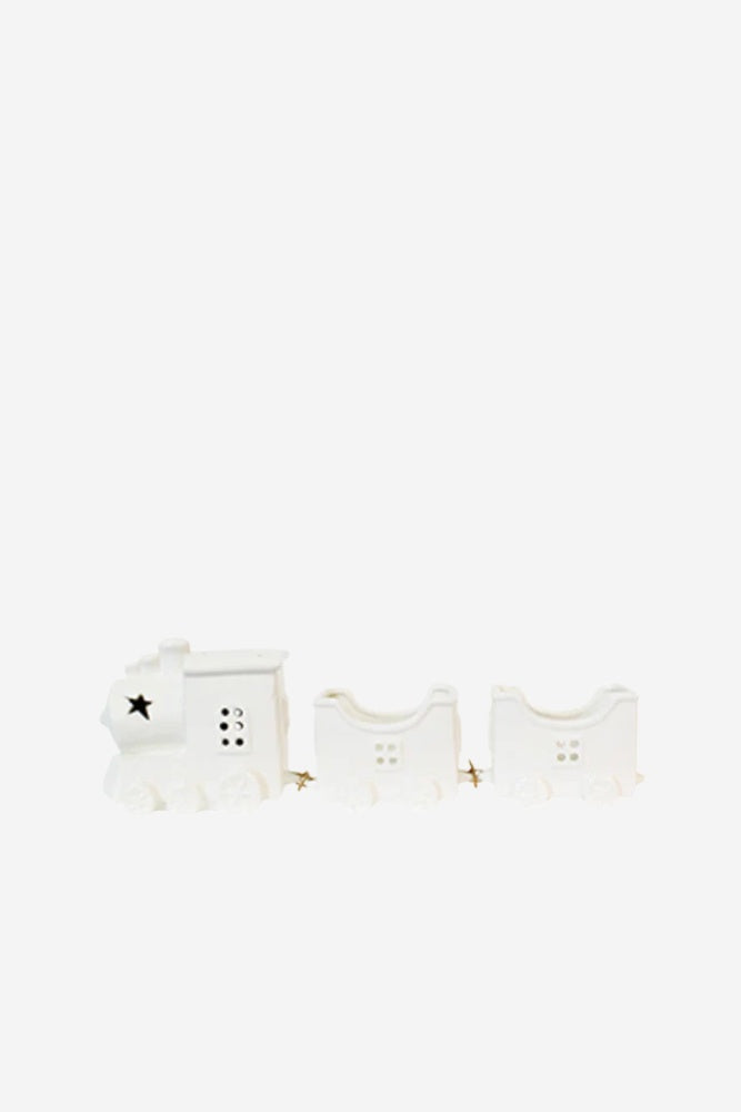Ceramic Train with LED - White