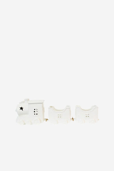 Ceramic Train with LED - White