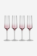 Champagne Glasses - Prism Plum Set of 4
