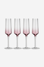 Champagne Glasses - Prism Plum Set of 4