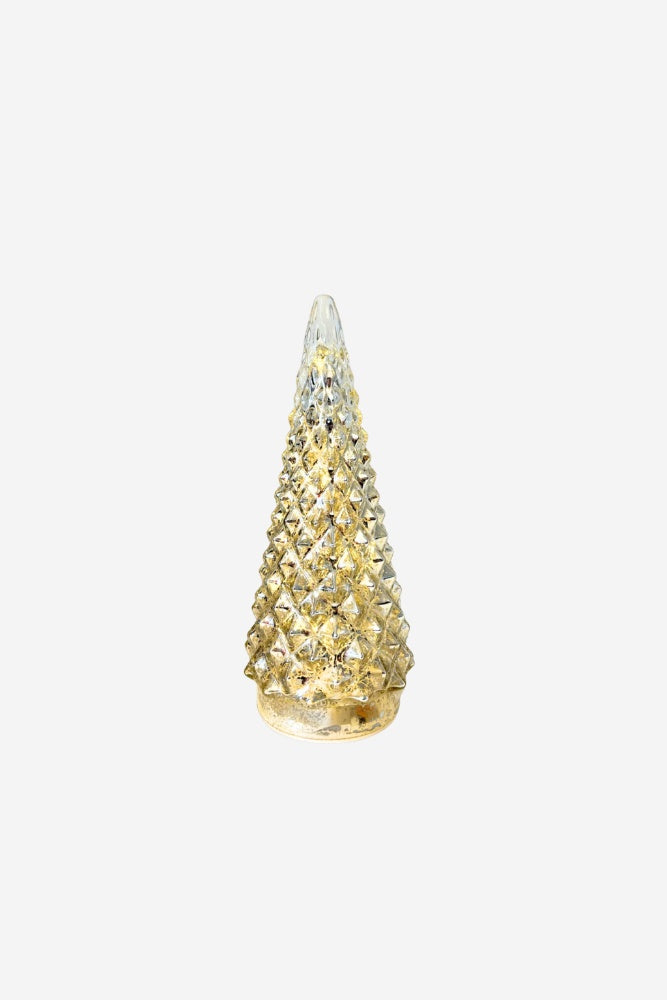 Silver Pinecone Glass Tree