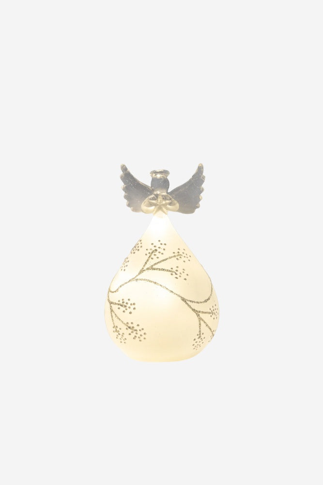 Frosted Round Glass Angel - Medium