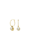 Shell and Pearl Drop Earrings