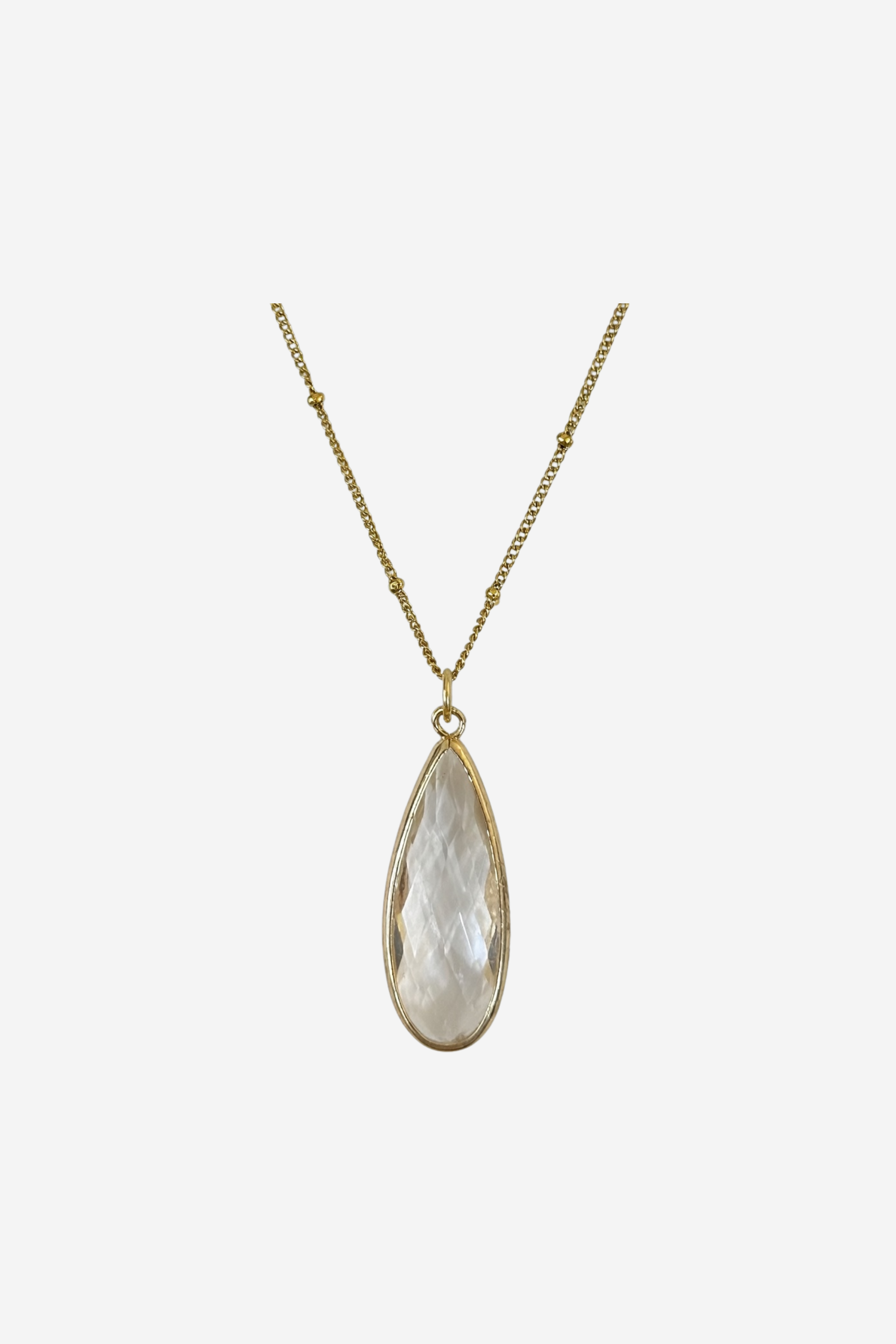 Audrey Tear Drop Necklace - Clear