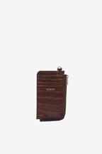 Winona Card Wallet - Espresso Croc
