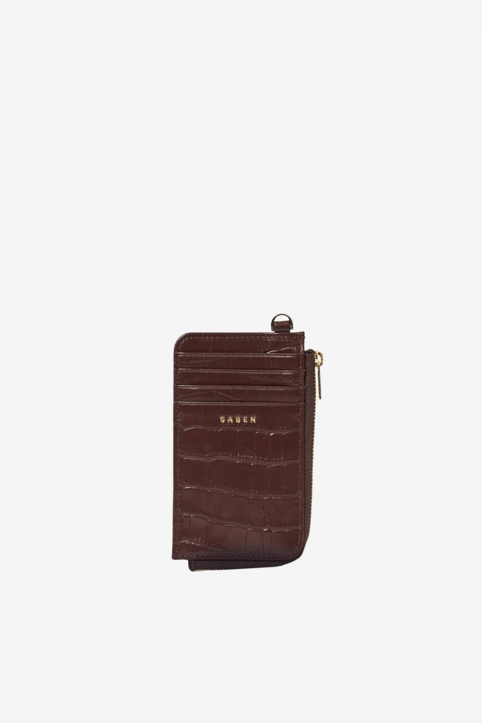 Winona Card Wallet - Espresso Croc
