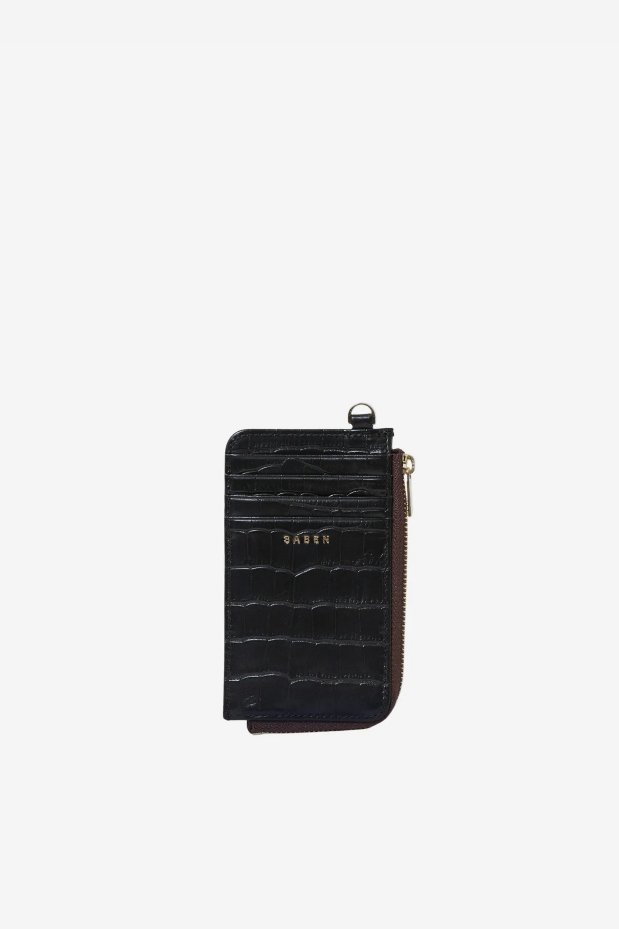 Winona Card Wallet - Black Croc